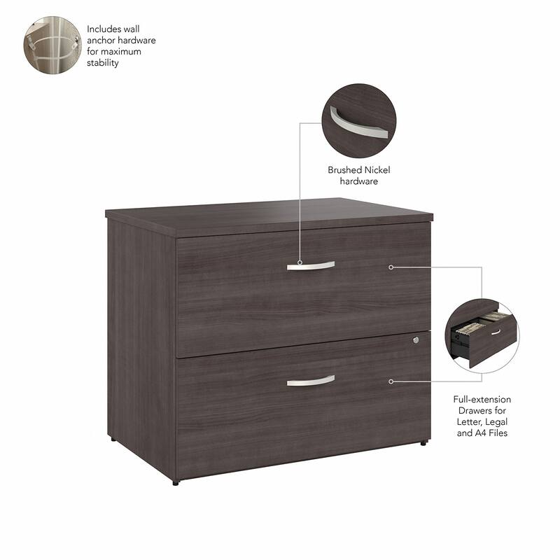 Hybrid Lateral File Cabinet with Shelves by Bush Business Furniture