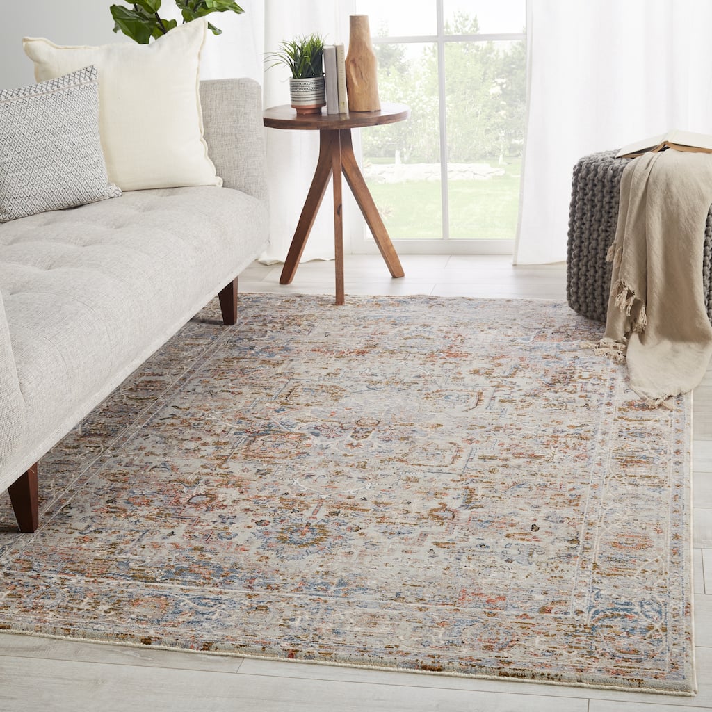 Varian Medallion Gray/ Multicolor Area Rug