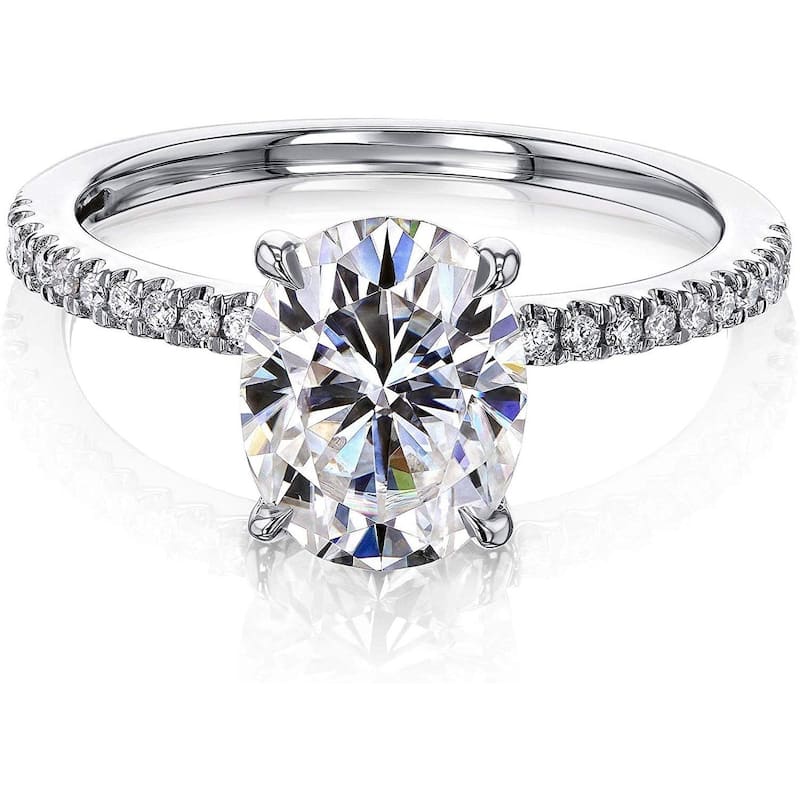 Annello by Kobelli 14k Gold 2ct TGW Moissanite and Lab Diamond Engagement Ring (HI/VS, DEF/VS)