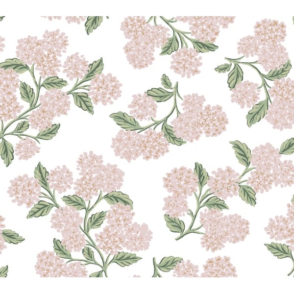 slide 2 of 7, Hydrangea Pink and White Peel and Stick Wallpaper