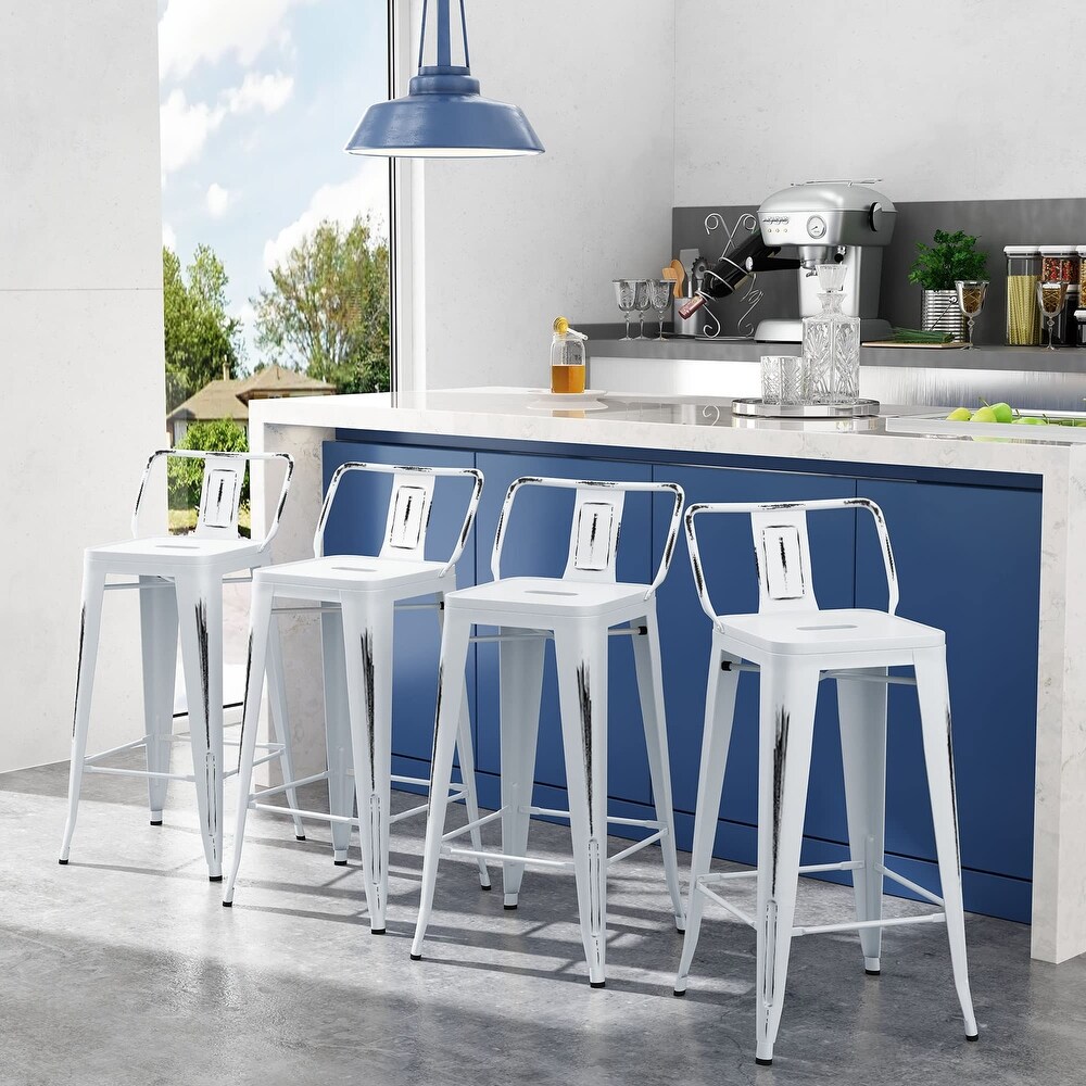 White low back counter stools best sale