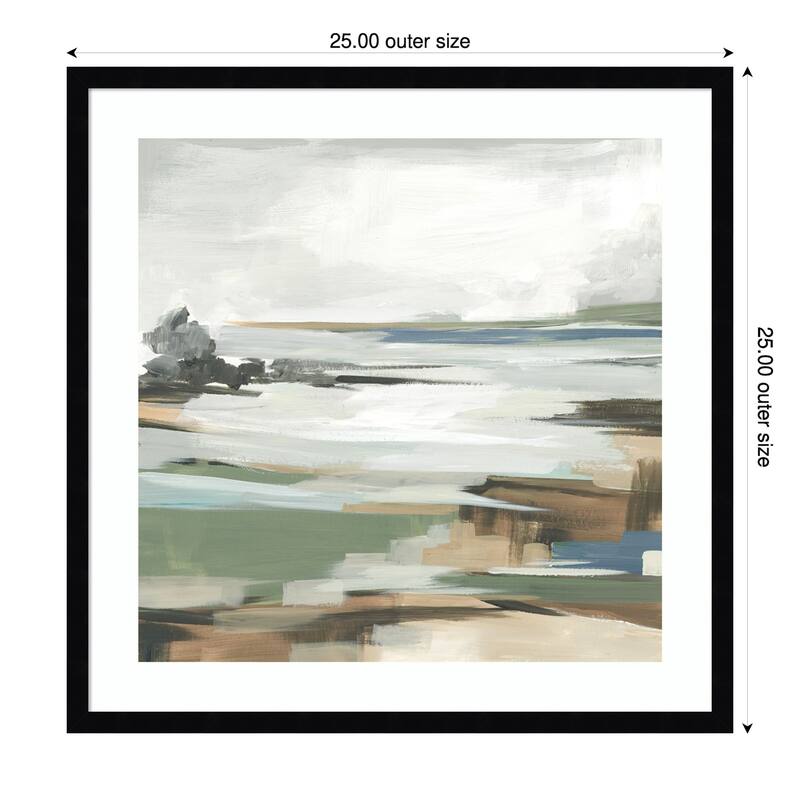 Tranquil Shoreline Reflections No. 2 by Lera Wood Framed Wall Art Print