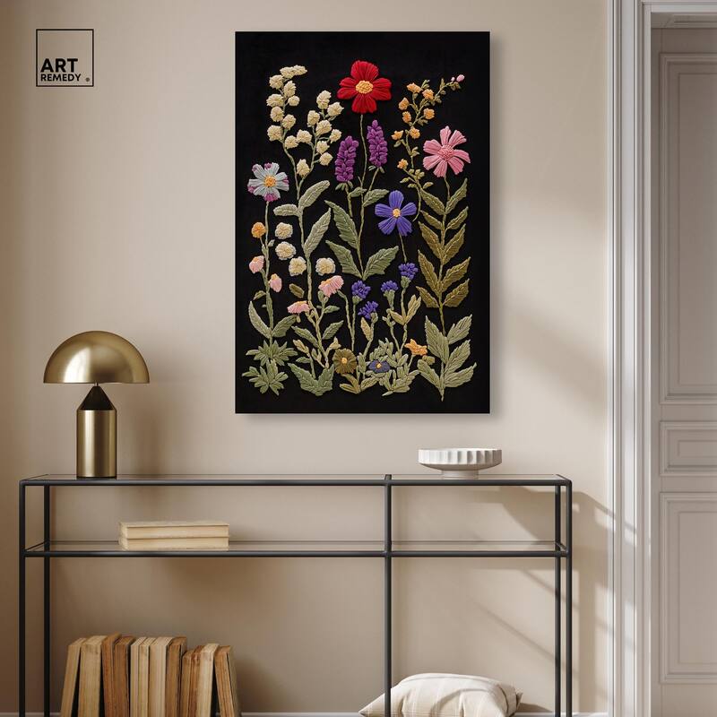 Fiber Flora on Fathomless Canvas by Art Remedy, Gallery Wrapped