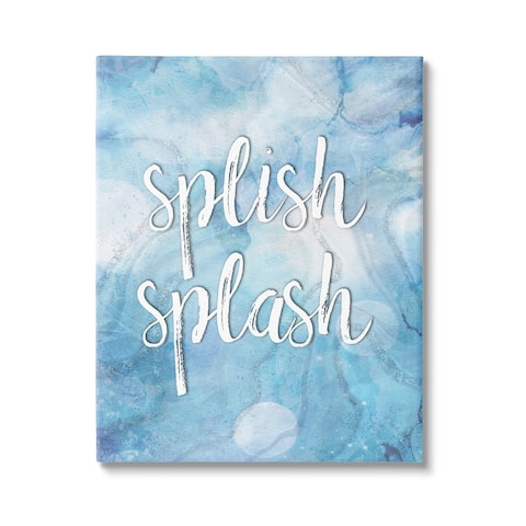 Stupell Industries Splish Splash Blue Bathroom Water Canvas Wall Art by Martina Pavlova