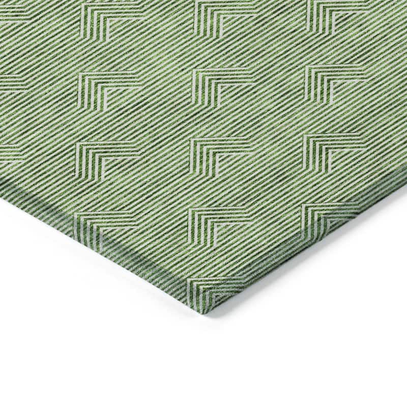 Machine Washable Indoor/ Outdoor Chantille Contemporary Stripe Rug