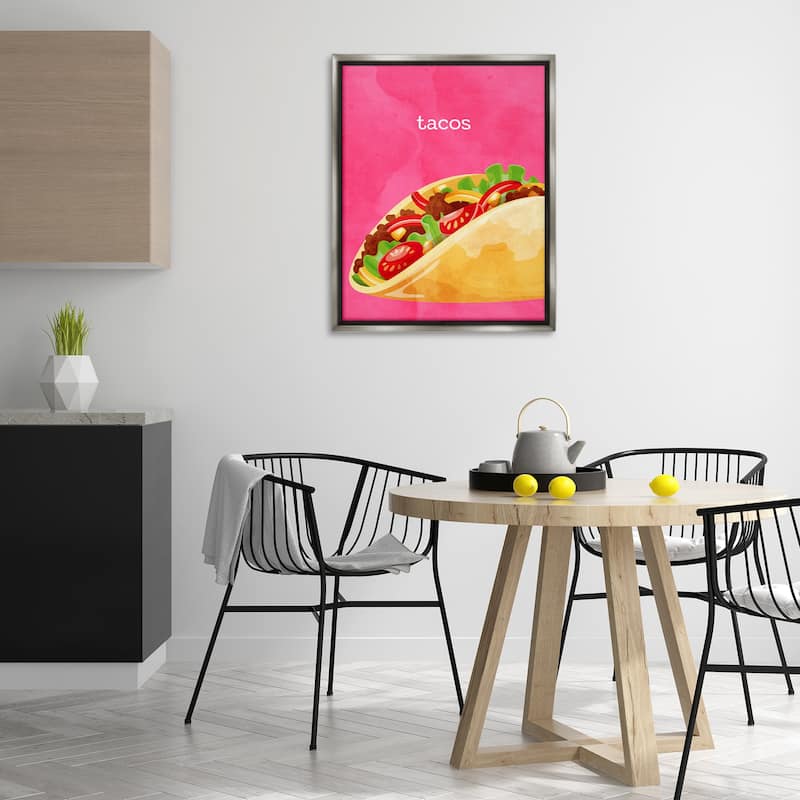 Stupell Tacos Mexican Cuisine Framed Floater Canvas Wall Art Design By Kim Allen