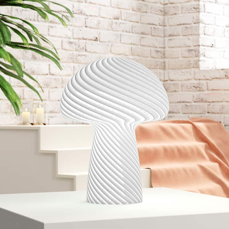 Frosted Glass Mushroom Table Lamp Bedside Night Light