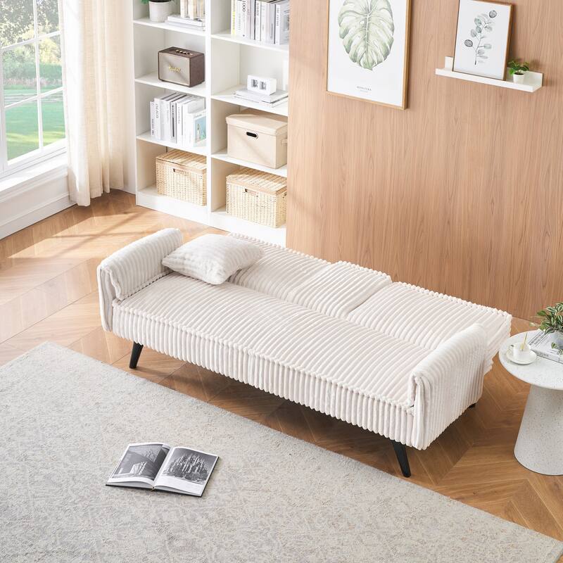 Minimalist Style Straight Line Corduroy Sofa