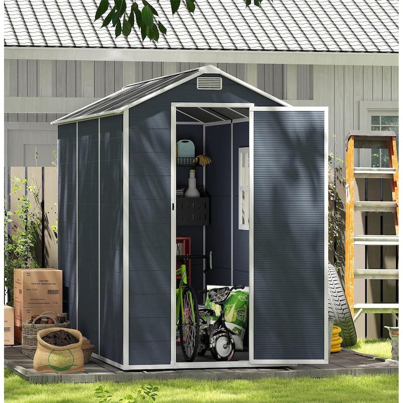 Outdoor Resin Storage Shed, High-Quality PP Material Shed - 4×8ft