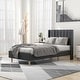 preview thumbnail 17 of 58, Alazyhome Upholstered Platform Bed Frame Dark Gray - Twin