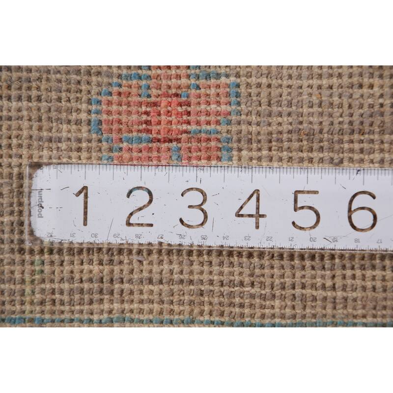 Hand Knotted Oriental 100% Wool Carpet Transitional Floral Greys & Charcoal Oushak Runner Rug - 9' 11'' X 2' 9''