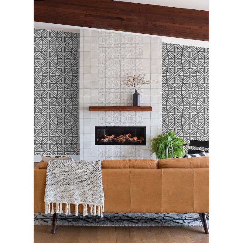 Scott Living Kachel Black Geometric Wallpaper