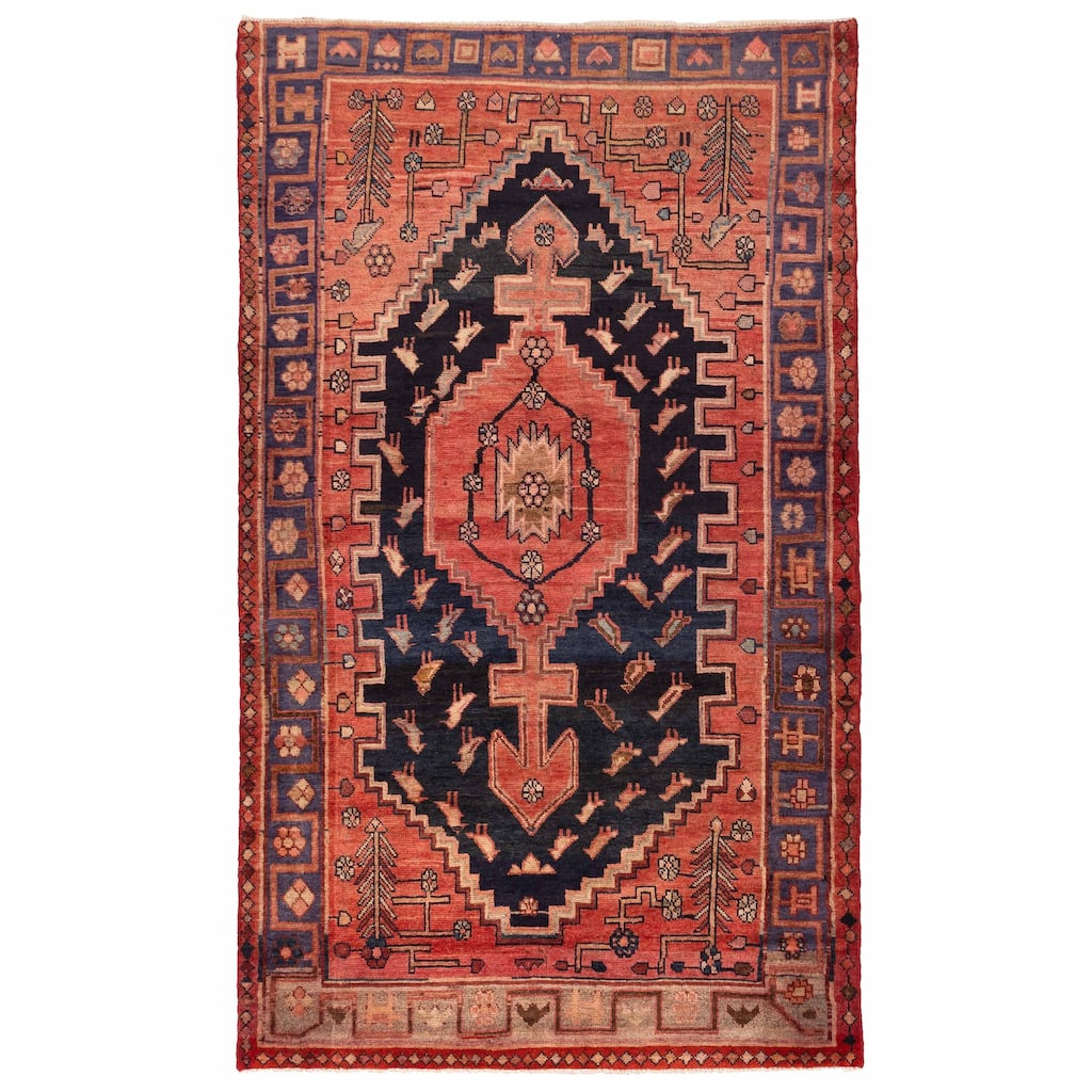 ECARPETGALLERY Hand-knotted Andelz Navy Wool Rug - 5'0 x 8'2