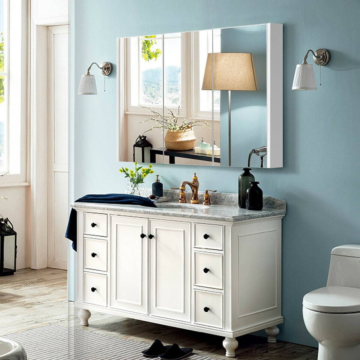 Shop 36 Wide Wall Mount Mirrored Bathroom Medicine Cabinet Triple
