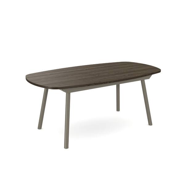 slide 1 of 27, Amisco Gibson Extendable Dining Table Grey Veneer Top / Light Grey Metal