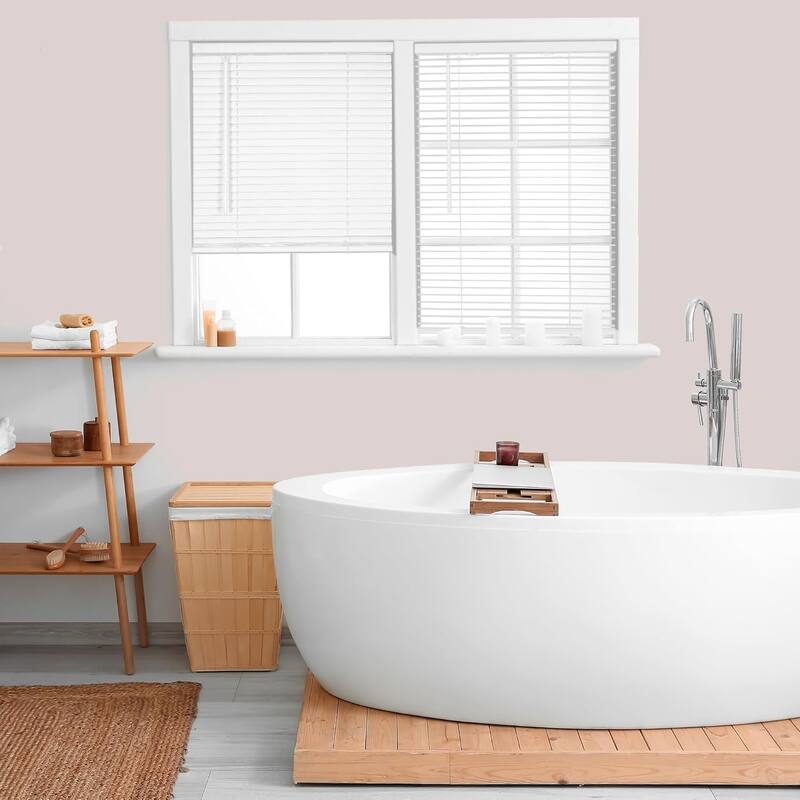Calyx Interiors White Cordless 1-Inch Vinyl Room Darkening Mini Blind