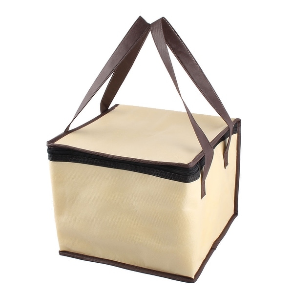 Shop Non-Woven Fabric 10&quot; Length Zipper Closure Lunch Box Cooler Tote Bag - On Sale - Free ...