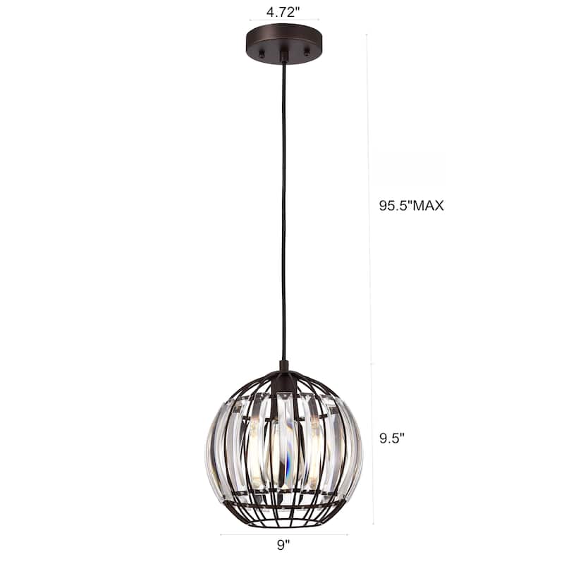 1-light Oil Rubbed Bronze Hanging Pendant