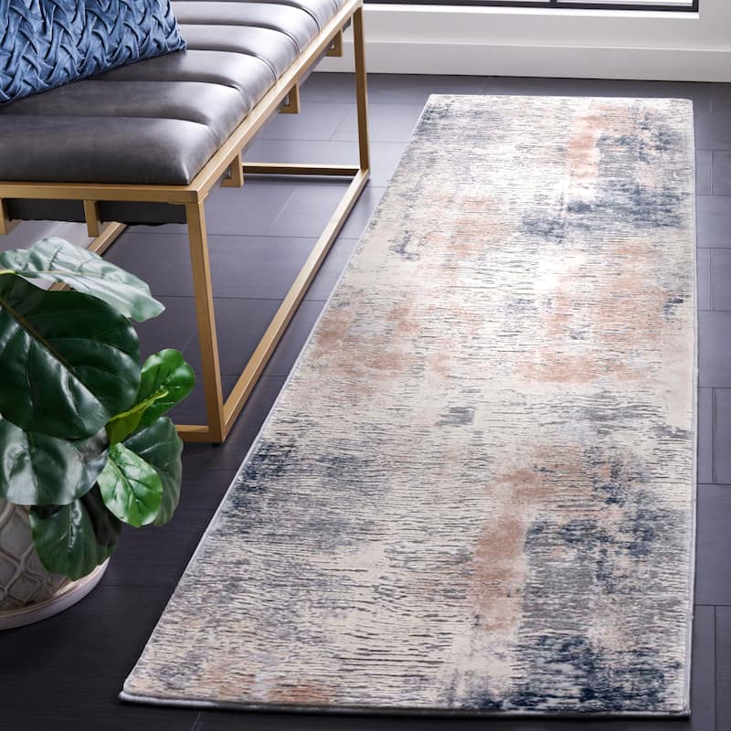 SAFAVIEH Vogue Alberta Modern Abstract Rug - 2' x 8' Runner - Beige/Grey