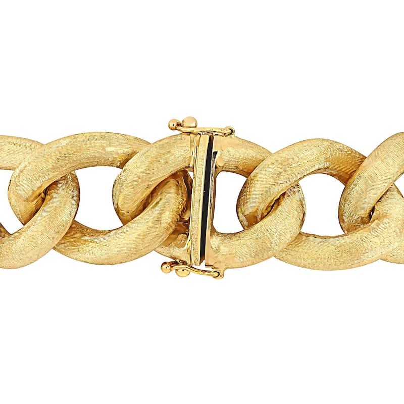 Miadora 1 1/2ct TDW Diamond Oval Link Chunky Bracelet 14k Two-Tone White and Yellow Gold-7.5in
