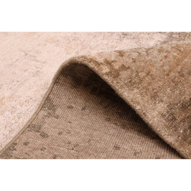 ECARPETGALLERY Hand-knotted Legacy Tan Silk Rug - 6'0 x 9'7