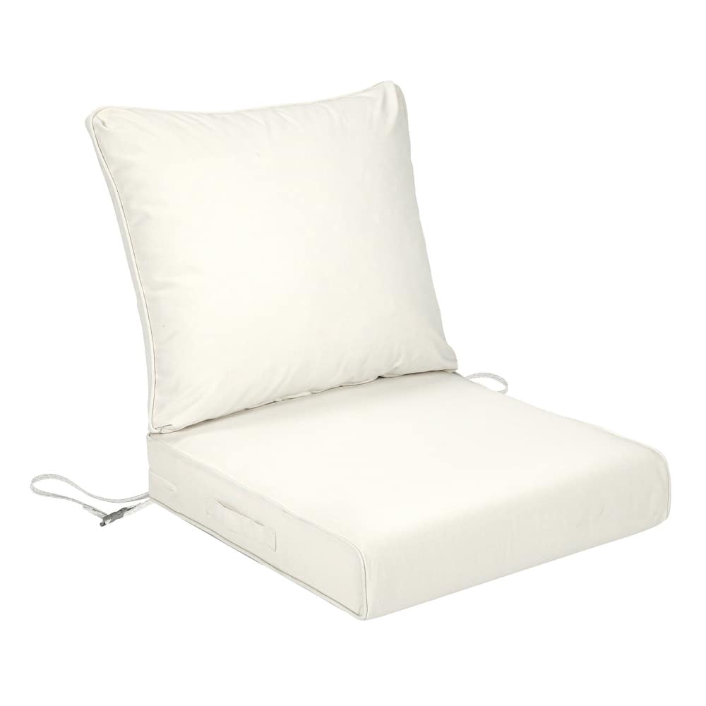 Aoodor Outdoor Deep Seat Cushion Set, Waterproof Patio Furniture Cushions with Adjustable Straps & Removable Cover