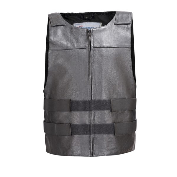 Shop Men Leather Motorcycle Biker Tactical Street Vest Bullet Proof Style Black MBV115 - Free ...