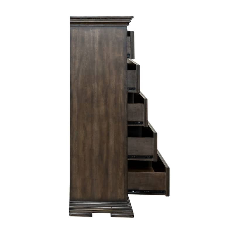 Big Valley Brownstone Distressed 5 Drawer Chest