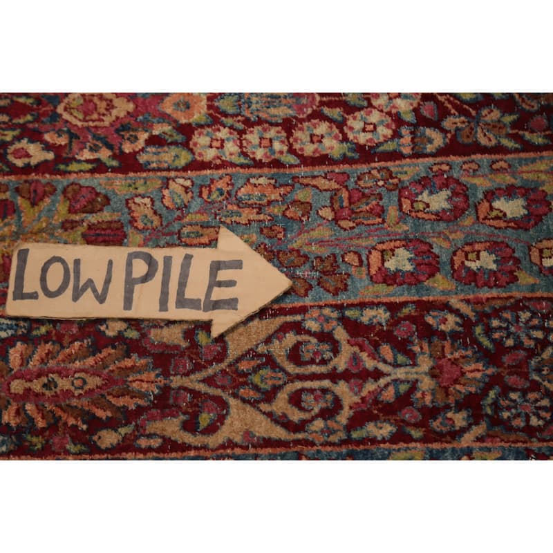 Hand Knotted Oriental 100% Wool Carpet Traditional Floral Navy Blue & Blues Kerman Area Rug - 6' 0'' X 4' 8''