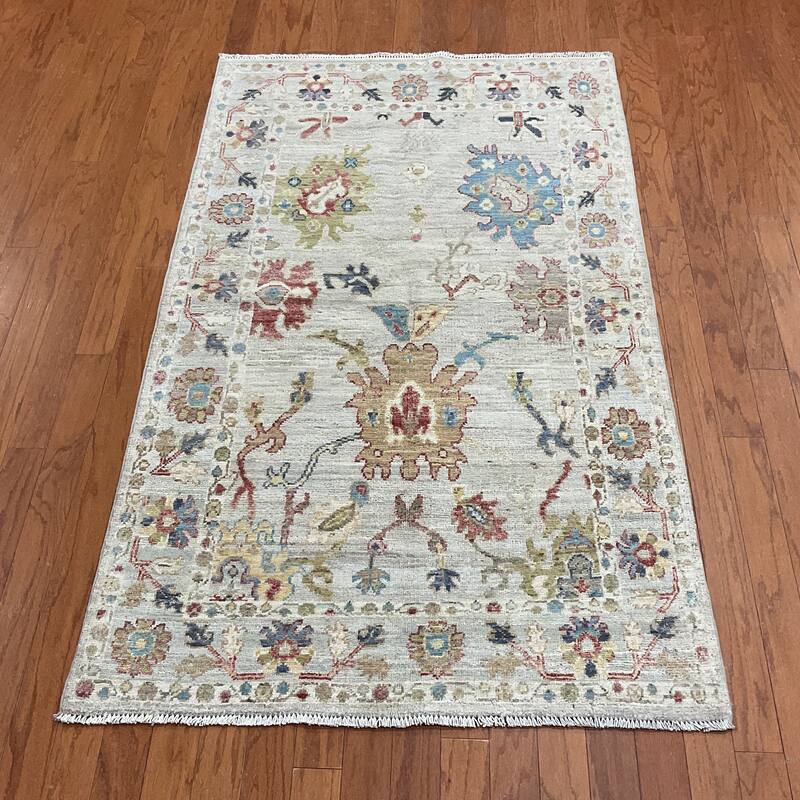 HERAT ORIENTAL Handmade Vegetable Dye Oushak Wool Rug - 3'5" x 5'10"