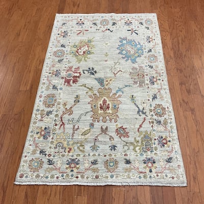 HERAT ORIENTAL Handmade Vegetable Dye Oushak Wool Rug - 3'5" x 5'10"