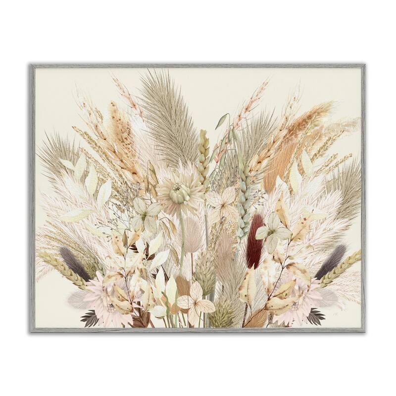 Stupell Natural Wheat & Country Herbs Framed Giclee Art Design By Val Rhodes - 20 x 16 - Grey