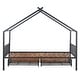 preview thumbnail 11 of 26, Metal Twin Size House Bed with Two Drawers,Kids Bed Design