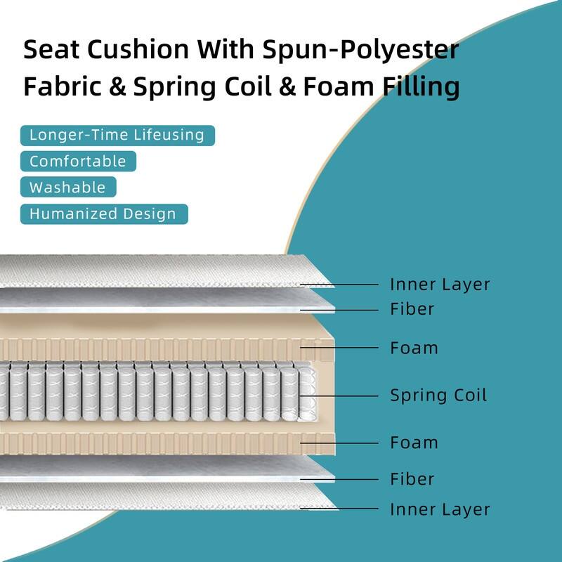 Domi 4-Piece Patio Conversation Set with Cushions, All-Weather Steel Frame Outdoor Furniture