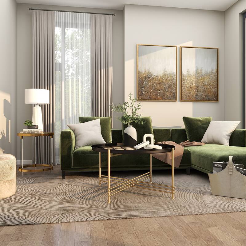 Minimalist Acrylic Plastic Accent Table with Mirrored Glass Top - Gold or Silver