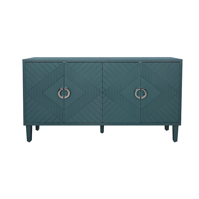 Stylish and Functional 4-Door Storage Cabinet with Adjustable Shelves