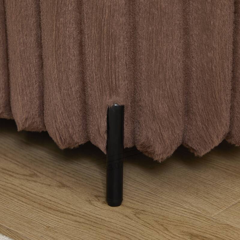 49.2" Wide Faux Fur Flip Top Storage Bench
