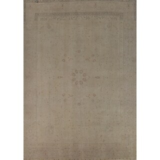 Distressed Tabriz Persian Vintage Rug Hand-Knotted Wool Carpet - 9'11 ...
