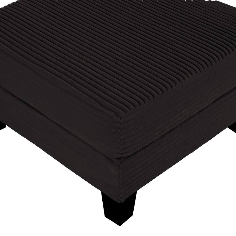 31" Contemporary Rectangular Fabric Storage Ottoman