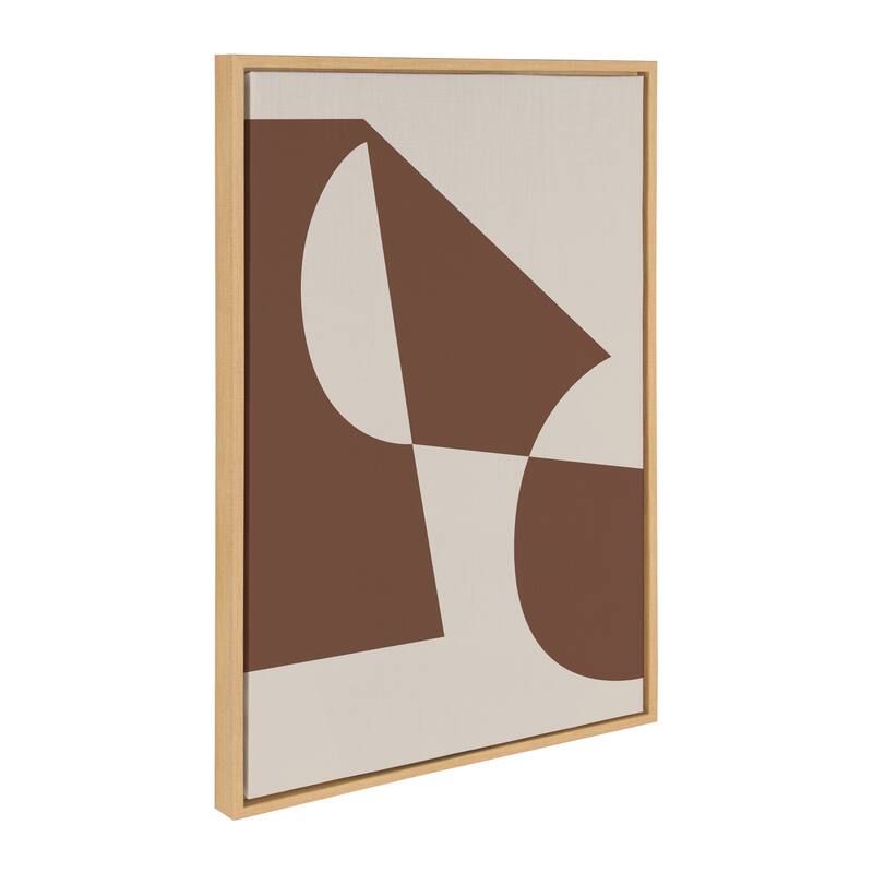 Kate and Laurel Sylvie Eye Catching Sleek Abstract 5 Brown and Beige Framed Canvas by The Creative Bunch Studio - 23x33