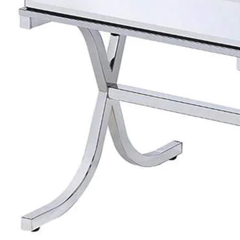 20.5 in. Silver Rectangle Metal End Table, Sturdy Build End Side Table for Living Rooms