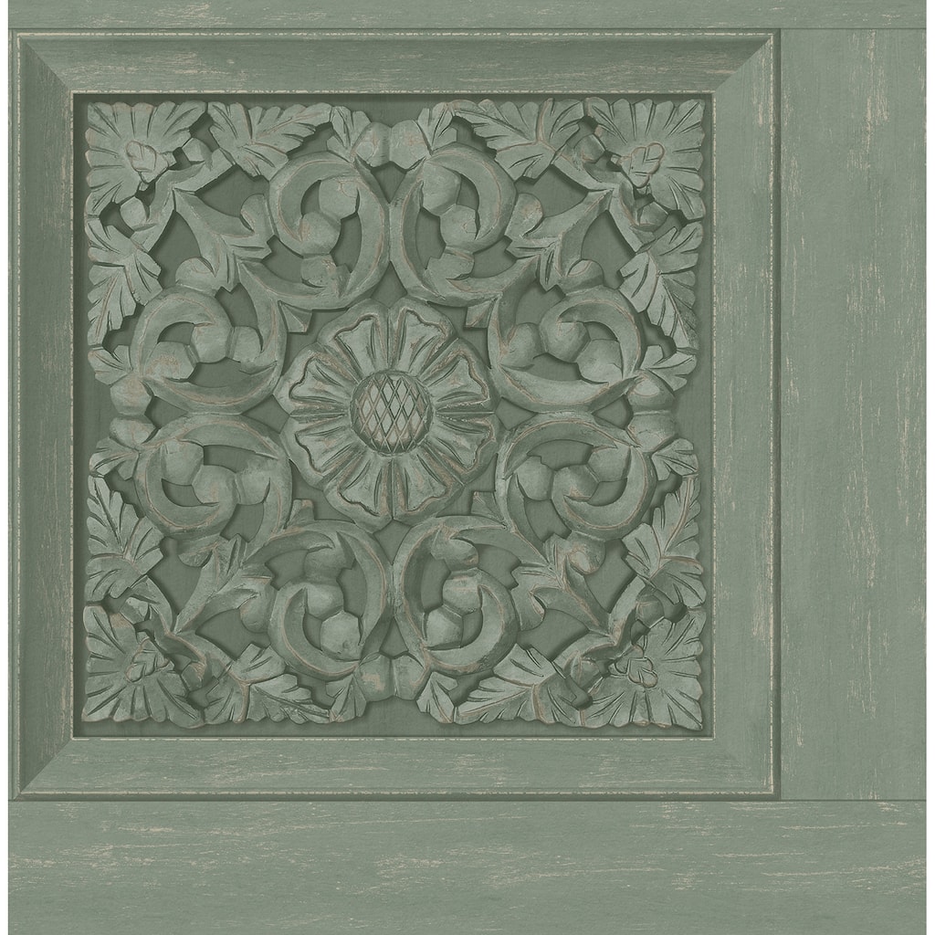 Fine Decor Albie Moss Carved Panel Wallpaper