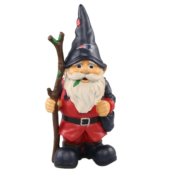 New England Patriots 10.5" Holding Stick Garden Gnome