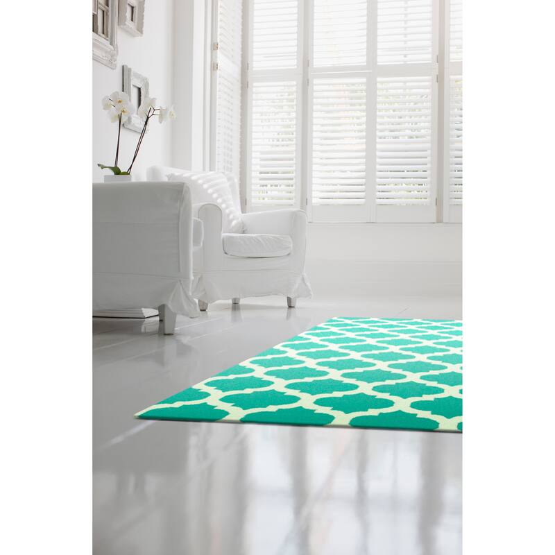 Hand-woven Samick Moroccan Trellis Flatweave Wool Runner Area Rug