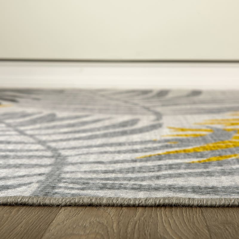 Floral Leaves Flatweave Indoor/Outdoor Area Rug