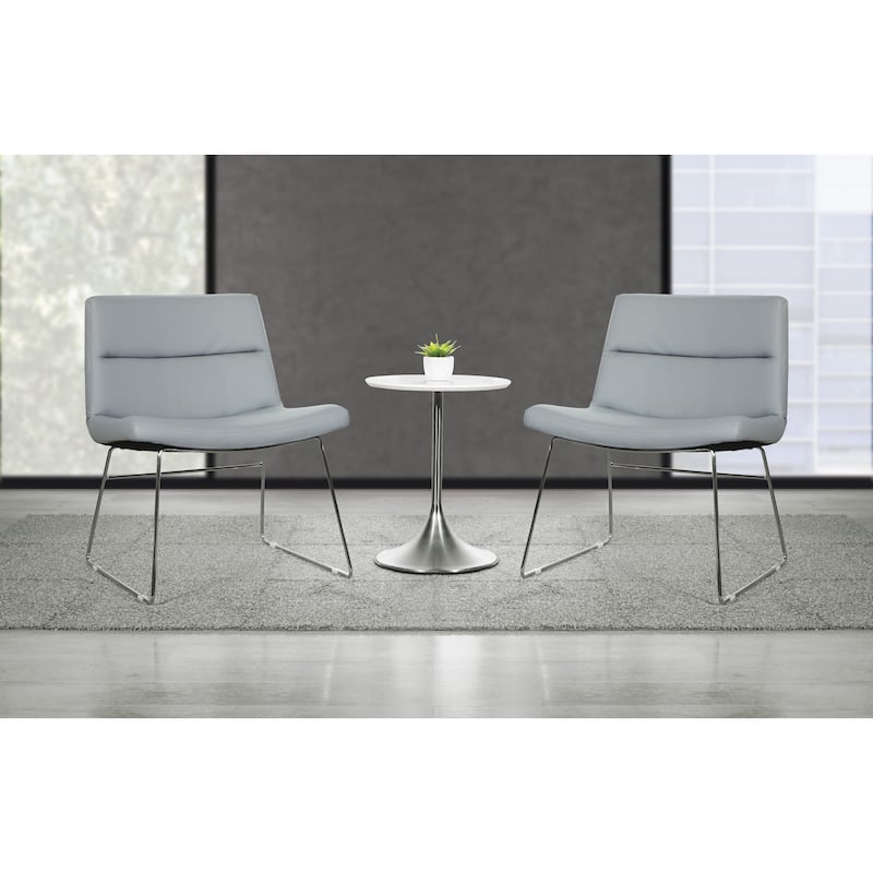 Thompson Upholstered Lounge Chair with Chrome Base