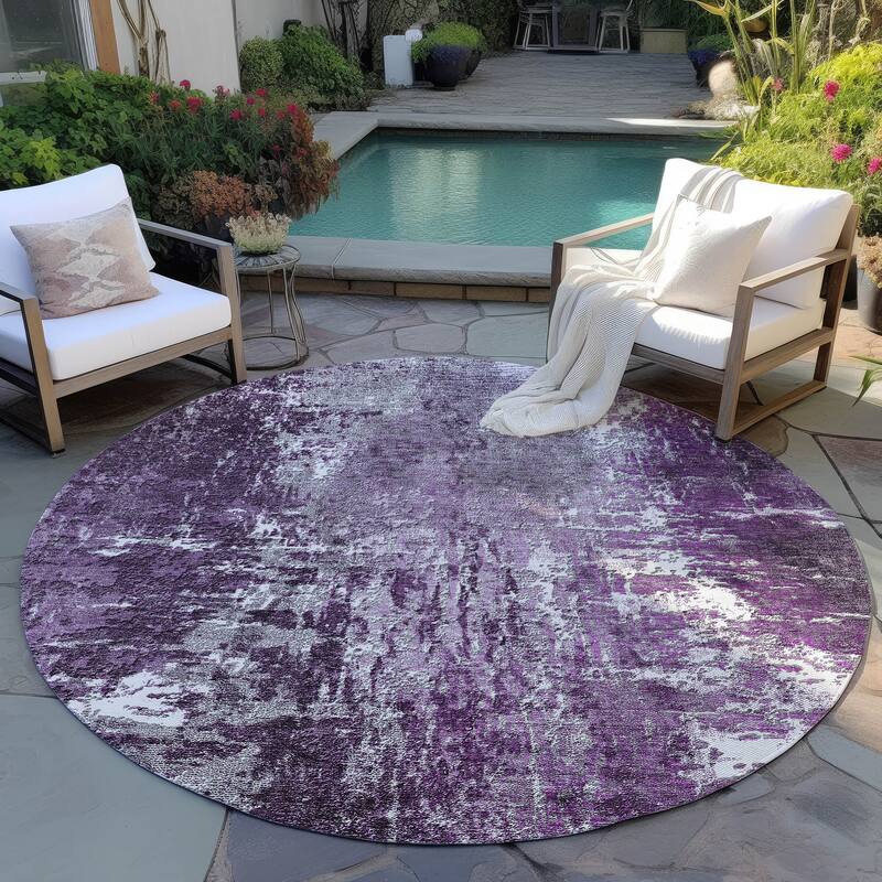 Machine Washable Indoor/ Outdoor Chantille Abstract Contemporry Rug