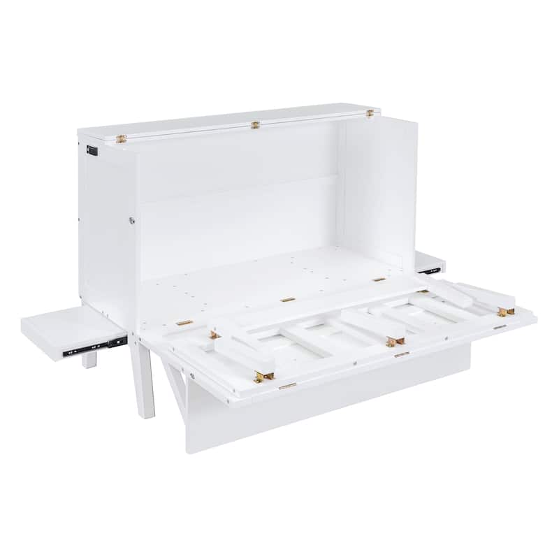 Full Size Murphy Bed with USB Port and removable Shelves on Each Side