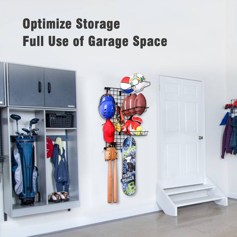 Mythinglogic Sports Equipment Storage System, Wall Mount Garage Storage Shelves