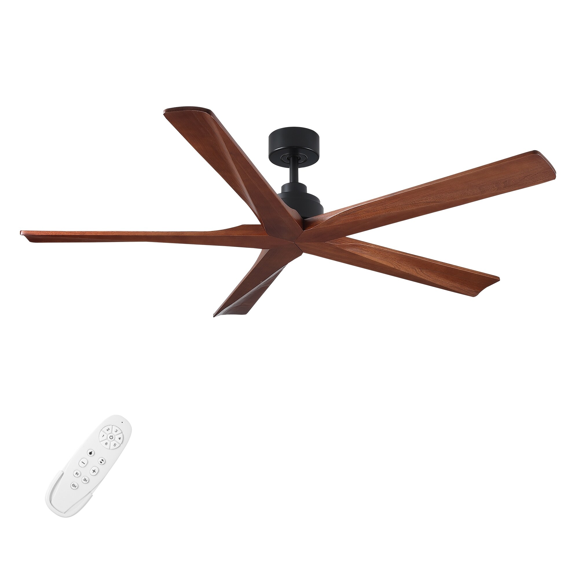 60 Inch Indoor/Outdoor Ceiling Fan without Light, 5 Blades 6-Speed